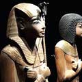 Two wooden sculptures of Tutankhamun