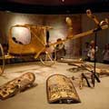 An image of artifacts unearthed from the tomb of Tutankhamun, including the golden chariot