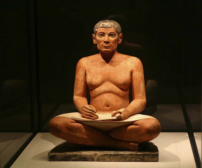 Statue of a Seated Scribe, displayed at the Louvre
