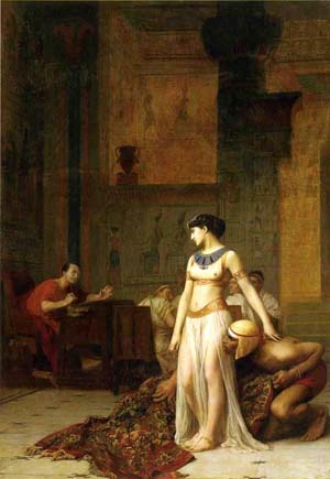 Queen Cleopatra appearing before Caesar