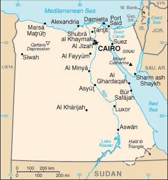 Map of Modern Egypt