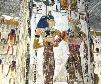 Nephthys and Sethi I in the tomb of Sethi I