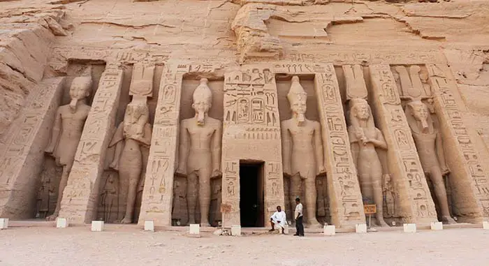 Statues of Ramses II and Nefertari at Abu Simbel Small Temple